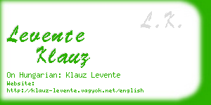 levente klauz business card